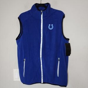 NWT Indianapolis Colts NFL Team Apparel Blue Fleece Zip Vest Size Medium